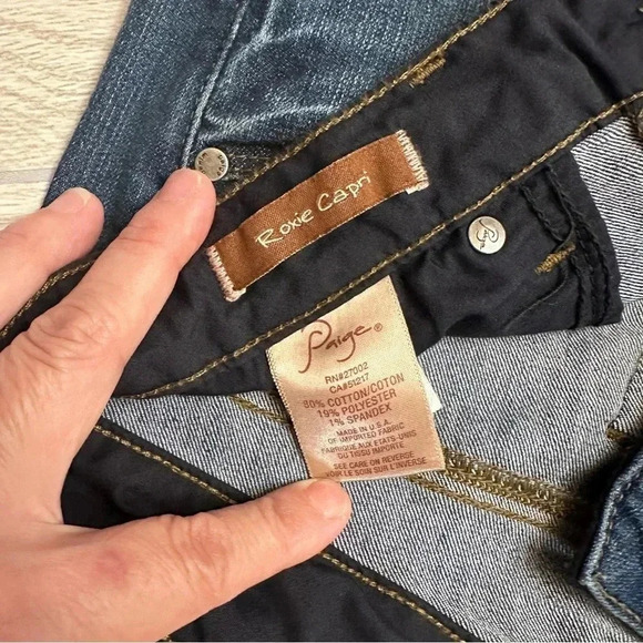 PAIGE Roxie Capri Skinny Ankle Mid Rise Medium Wash Denim Jeans size 29 - Picture 5 of 15